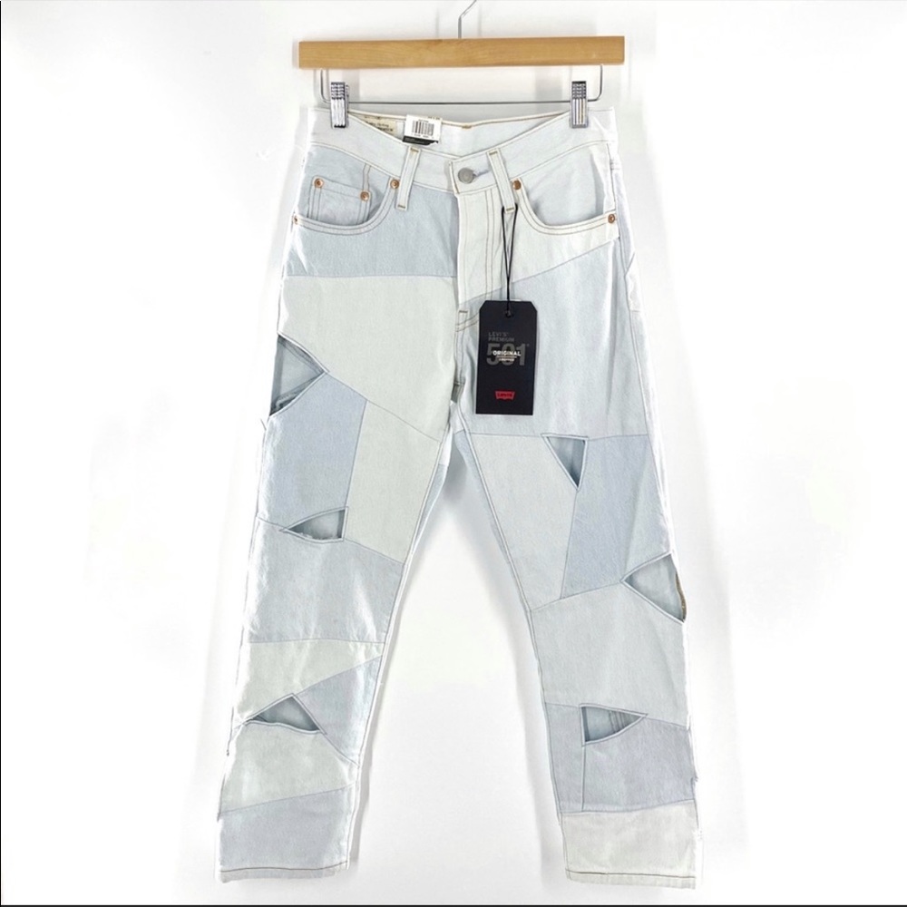 NWT Levi's 501 Pieced Crop Cut Out Jeans 29
